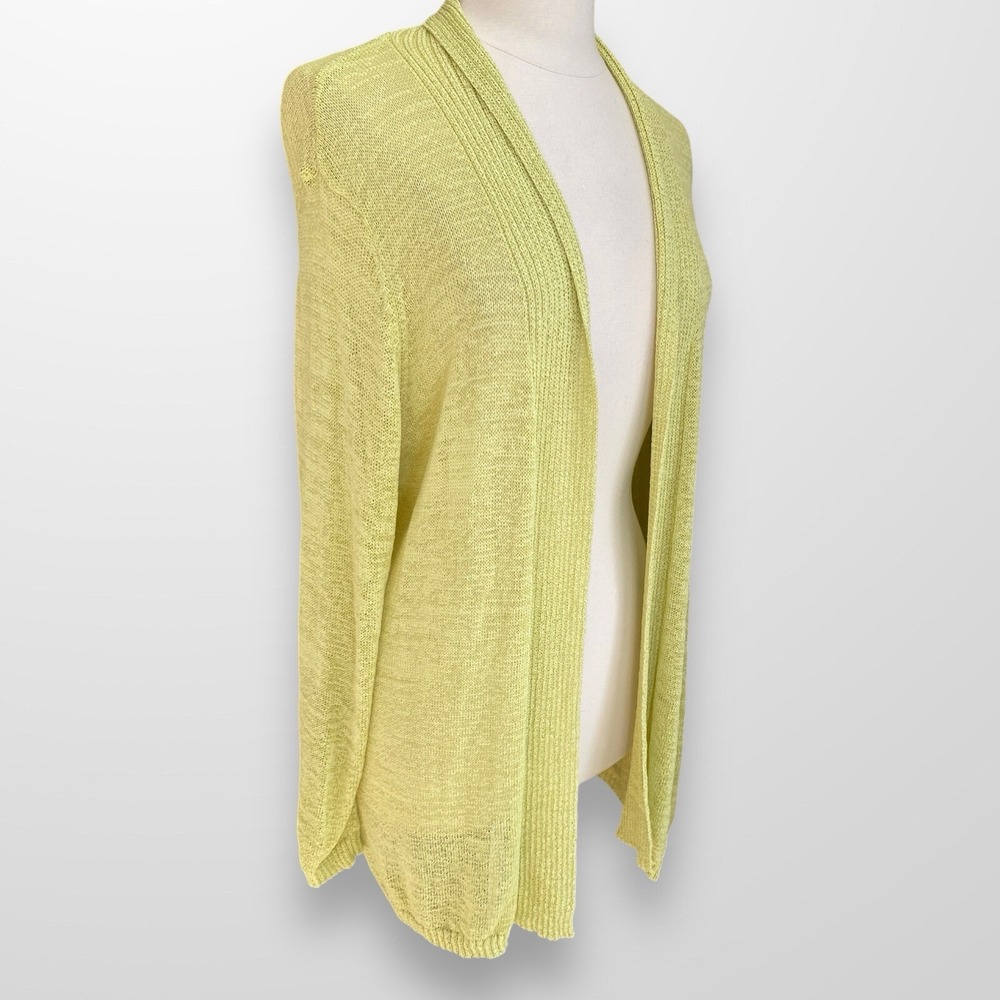 Chico's Woman's‎ Size 3 Large Cardigan Chartreuse Gauzy Lightweight